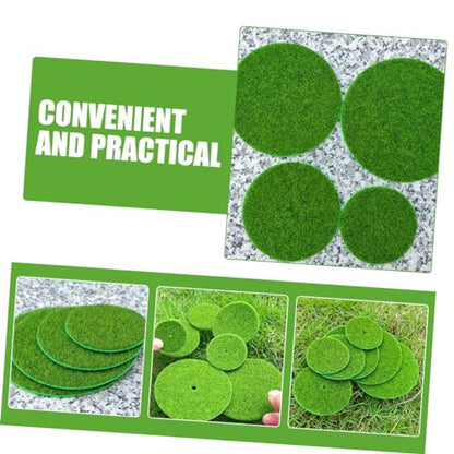 9pcs Micro Landscape Artificial Moss Rug Terrarium Moss Decor Green Faux for Planters Safe Artificial Mat Garden Accessory