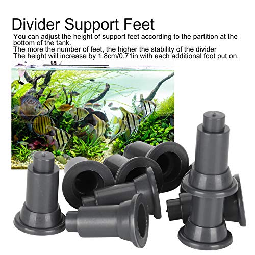 HEEPDD Decorative Fish Tank Divider Feet, 100 Pack Adjustable Support Feet Nails for Aquarium Isolation Board, Stable Splitter Stands for Acrylic Glass Panel, Fish Breeding Accessories | Pvc,Free Splicing, Support, External Diameter 2cm, Inner Diameter 1c