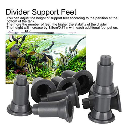 HEEPDD Decorative Fish Tank Divider Feet, 100 Pack Adjustable Support Feet Nails for Aquarium Isolation Board, Stable Splitter Stands for Acrylic Glass Panel, Fish Breeding Accessories | Pvc,Free Splicing, Support, External Diameter 2cm, Inner Diameter 1c