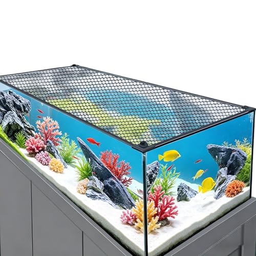 DIY Magnetic Fish Aquarium Anti-Jumping net Cover, Mesh Lid Prevents Fish Jumping and Reptile Escapes, Reptiles from Jumping Out - size: 30x18cm/11.81x7.09"