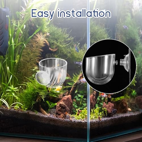 2Pcs Fish Tank Plant Holder Aquarium Plant Pot Suction Cup Planters | Water Plant Holder for Aquarium Suction Pot Clear Acrylic Aquatic Planter Aquarium Plants Cup for Fish Tank Decorations