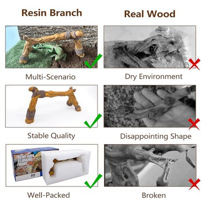 Tfwadmx Snake Climbing Branch,Resin Reptile Wood Trunk Branches Decor,Reptile Terrarium Climbing Accessories Decoration for Geckos, Lizards,Tarantulas,Hermit Crab,Frogs - size: 9.5x3.5x4.3IN | Rack Branch