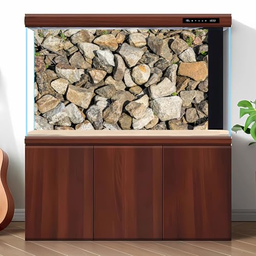 Rock Stone Aquarium Background Brown Rock Wall Texture Fish Tank Background Natural Rocky Glass Terrarium Backgrounds Rocky Stone Wall Reptile Tank Enclosure Backgrounds Wallpaper 24x12in - color: Light Grey, size: 24(W)x12(H)inches/ 60(W)*30cm(H)