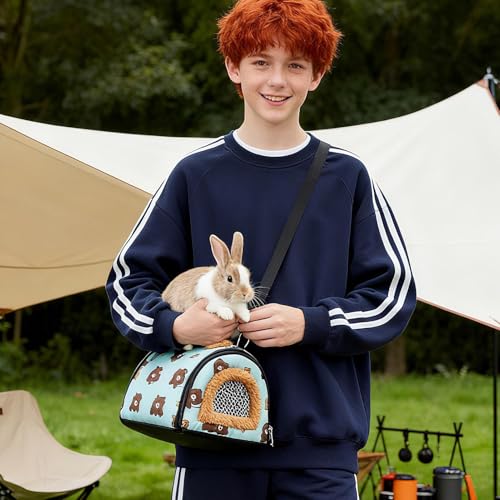 Animal Carrier Bag Cold-Weather Winter Pouch | Bunny Travel Carrier for Camping Moving Commuting Chinchilla Chameleon Reptile Lizards Leopard Gecko - color: Orange