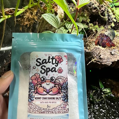 Salty Spa Hermit Crab Salt Water Mix with Calcium & Trace Minerals | Marine salt for hermit crabs creates mineral-rich soaking water with calcium and trace minerals for habitat pools
