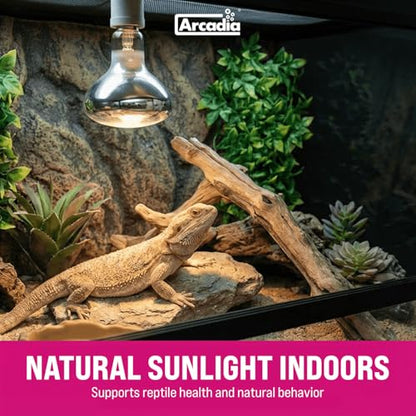 Arcadia D3 EVO UVB Basking Lamp 100W – Mercury Vapor Reptile Heat Lamp Bulbs for Bearded Dragons, Tortoises, Snakes and Turtle Tanks, UVA UVB Infrared Long Lasting Easy to Use Heat Bulb for Reptiles