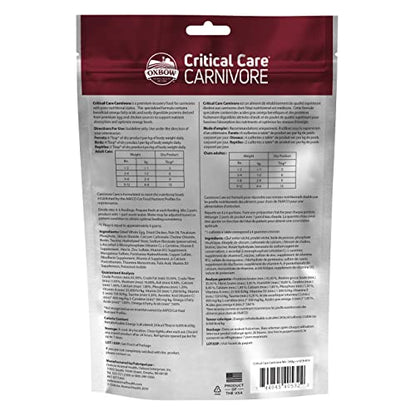 Oxbow Critical Care Carnivore, Recovery Food for Cats & Ferrets, 340 g | High-Calorie, Assist Feeding, Syringe Feed, Emergency Nutrition, Whole Egg, Dried Chicken, Cats, Ferrets, Reptiles, Hawks - size: 11.99 oz
