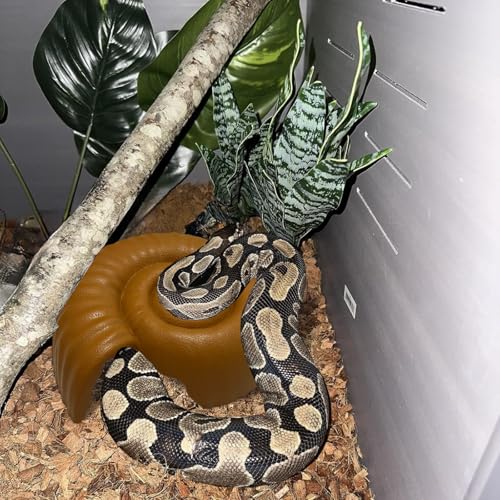 Reptile Tank Accessories, Helicoid Plastic Hideout for Snake, Ball Python Tank Accessories, Snake Hideout for Ball Python, Tank Habitat Accessories