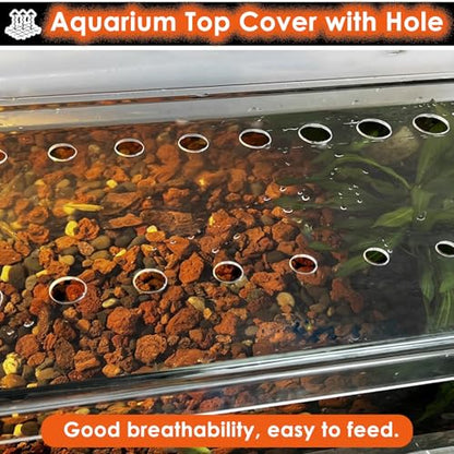 LZMZMQ Cat Proof Fish Tank Lid, Clear Acrylic Aquarium Cuttable Cover with Fresh Air Hole, Custom Terrarium Jumping Proof Hood, Avoid Cat Catching Fish(L18xW12in/45.7x30.5cm) - size: L18xW12in/45.7x30.5cm