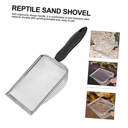KESYOO Reptile Shovel Substrate Scoop for Tortoise Lizard Snake Scorpion Stainless Steel Sieve Easy Cleaning