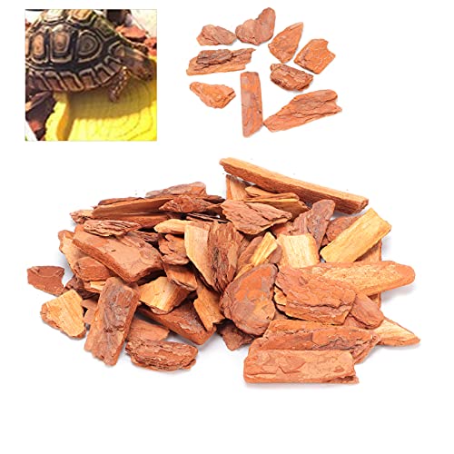 Tyenaza Reptile Bark Bedding, Bedding Pine Bark Granule Bedding Reusable Pine Chips Substrate, Reptile Breeding Bedding Habitat Decor for Geckos, Lizards, Turtles Snakes (Large Particles 250g) - size: Large particles 250g