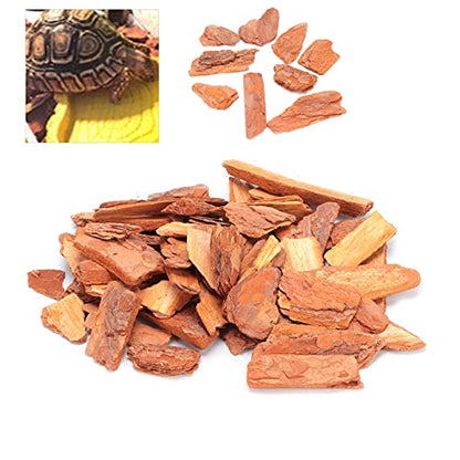 Tyenaza Reptile Bark Bedding, Bedding Pine Bark Granule Bedding Reusable Pine Chips Substrate, Reptile Breeding Bedding Habitat Decor for Geckos, Lizards, Turtles Snakes (Large Particles 250g) - size: Large particles 250g