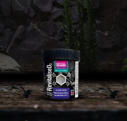 Arcadia EarthPro RevitaliseD3 Calcium Powder for Reptiles 100g – All-Natural Full Spectrum Mineral Supplement with Reptile Calcium Carbonate, Bee Pollen, and Magnesium for Complete Nutrition