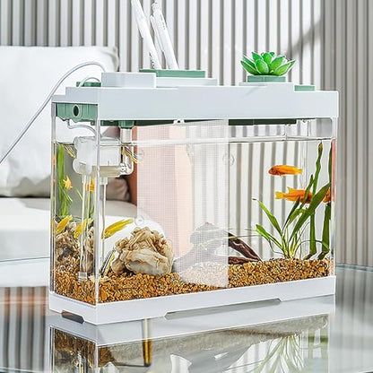 2 Sets Plastic Fish Tank Divider with Self-Adhesive Hook and Ties | Cuttable Aquarium Grid Plate DIY Adjustable Fish Separator Accessories, 10.2 x 13.2 Inch (Small)