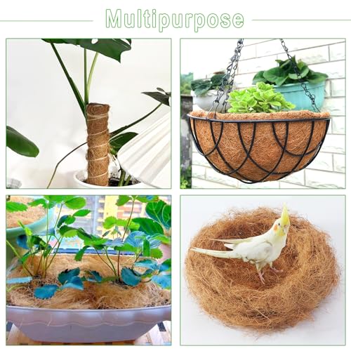 Natural Coconut Husk Silk, Organic Pure Coconut Husk Fiber Orchid Plant Coconut Fiber Substrate Coco Coir Fiber Greenery Covering Coconut Fiber for Pot Plant Carnivorous Plants (0.44 pounds)