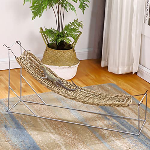 Mipcase 2Pcs Reptile Seagrass Hammock Lizard Hammock Hanging Ladder Lounger Climbing Accessories for Gecko Lizard Snake Hermit Crabs Geckos Other Small Animal Habitat Sleep Bed