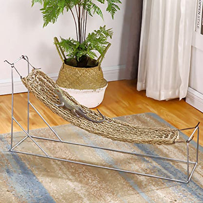 Mipcase 2Pcs Reptile Seagrass Hammock Lizard Hammock Hanging Ladder Lounger Climbing Accessories for Gecko Lizard Snake Hermit Crabs Geckos Other Small Animal Habitat Sleep Bed