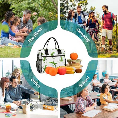 Lunch Bag Insulated Lizard Animal Reptile Nature Wildlife Lunch Box for Men Women Reusable Cooler Tote Bags for Work School Picnic - size: Small