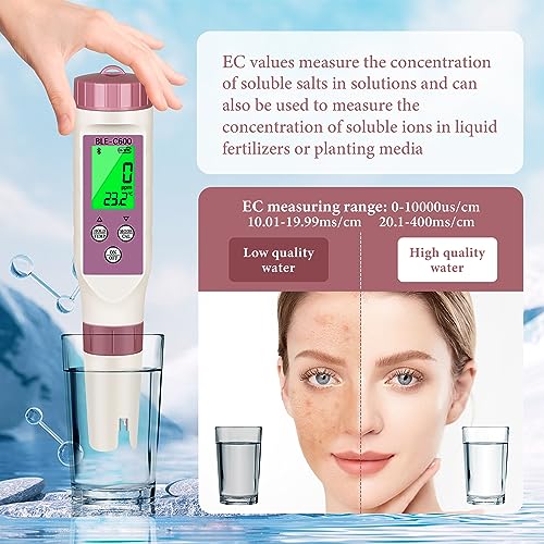 PH Meter 7-in-1 Tds Meter/Salinity Tester/pH Meter/EC Meter/Orp Meter/S.G Meter/Temp ph Tester Digital,PH Meter for Water 0.01pH Accuracy,Tds Meter with ATC. - size: 7-1