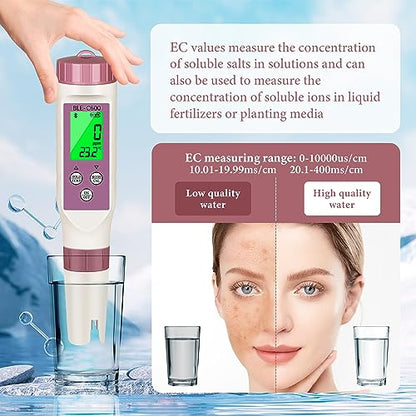 PH Meter 7-in-1 Tds Meter/Salinity Tester/pH Meter/EC Meter/Orp Meter/S.G Meter/Temp ph Tester Digital,PH Meter for Water 0.01pH Accuracy,Tds Meter with ATC. - size: 7-1