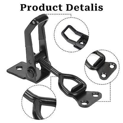 2 PCS Black Toggle Latch Clamp 300lbs Heavy Duty Adjustable Pull Latch - Quick Release Smoker Door Metal Clamps for Box, Gate, Cabinet, Case