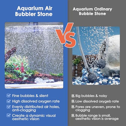 hygger Aquarium Bubble Strip, Nano Air Bubble Curtain Wall Aquarium, Quiet High Dissolved Oxygen Diffuser Fish Tank Bubbler Decorations Self-Sinking for Freshwater Saltwater (16.9 Inch) - size: 16.9 Inch