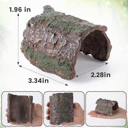 Mygeromon Reptile Hides Leopard Gecko Hideout Resin Caves Tank Accessories | 2 Pcs