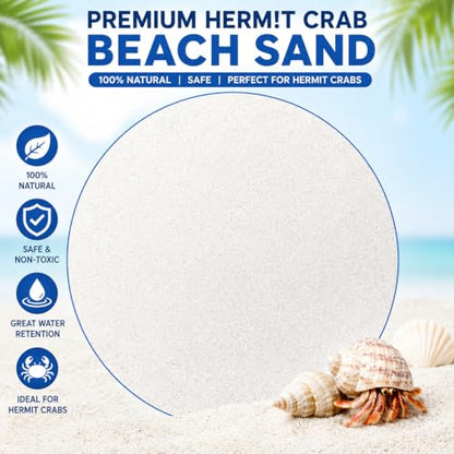 5 lbs. Hermit Crab Sand Substrate, All Natural Premium White Sand Mixture, for Hermit Crab Tanks