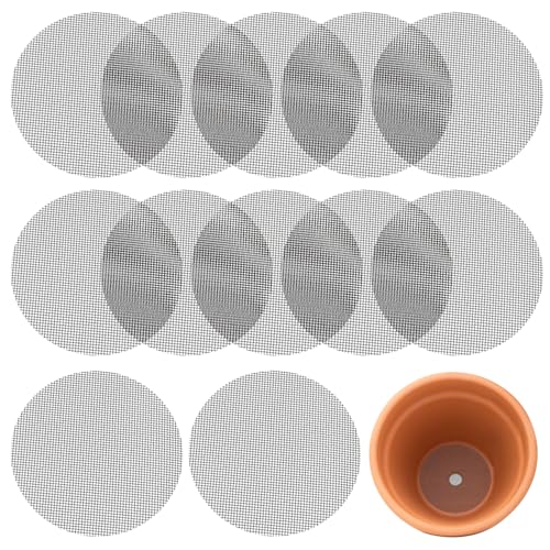 Mini Skater Plant Pot Mesh Drainage Screens Round Flower Pot Hole Cover Mesh Pads for Houseplant Outdoor Planters Succulents Bonsais Pots Eye Mesh Mats to Keeps Soil from Draining Out (20, 4 Inch)