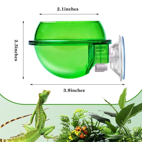 PINVNBY Reptile Bowl with Suction Cup,Chameleon Feeding Bowl,Gecko Food and Water Feeding Dish Pet Feeder Supplies Accessories for Lizards,Snakes,Bearded and Dragons(4 Pcs) - size: 【4 PCS】