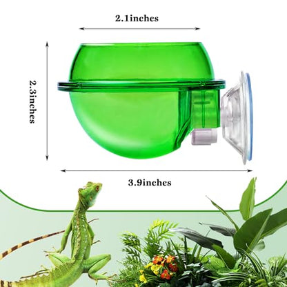 PINVNBY Reptile Bowl with Suction Cup,Chameleon Feeding Bowl,Gecko Food and Water Feeding Dish Pet Feeder Supplies Accessories for Lizards,Snakes,Bearded and Dragons(4 Pcs) - size: 【4 PCS】