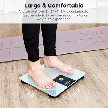 GE Bathroom Scale for Body Weight, Digital Weight Scales 500lbs Heavy Duty | High Capacity Body Measuring Device, High Accurate, White, BMI - color: White
