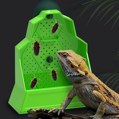 Anti-Escape Feeding Bowl with Ventilation Holes and Strong Suction for Amphibians Diets Suction Cup Reptiles Feeder - size: S