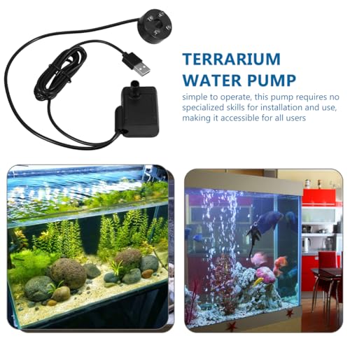 BESPORTBLE Micro Submersible Water Pump for Aquarium Fish Tanks and Garden Fountains Compact Quiet Usb Pump with Led Light for Rockery and Decoration