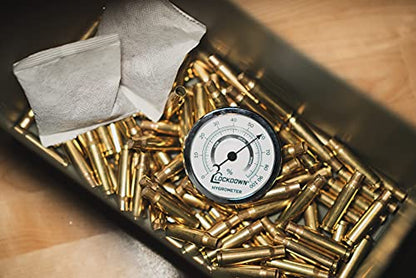 Lockdown Vault Hygrometer for Monitoring Humidity and Moisture Control in Gun Vault, Safe, Storage