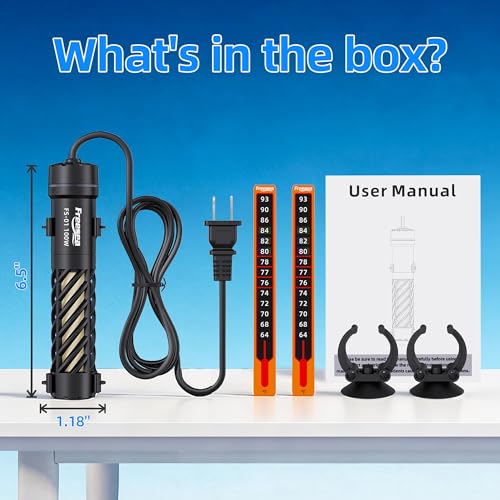 FREESEA Aquarium Heater for Fish Tank: Stable Temperature Maintains 78°F | 100W Worry-Free Heating via Dry Run Protection for 10-20 gal Betta Turtle & Saltwater Tank - size: 100W(10-20 Gallon)
