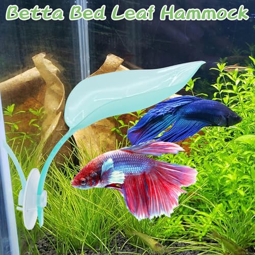kathson 3pcs Crested Gecko Climbing Toys, Leaf-Shaped Reptile Basking Platform Plastic Frog Habitat Platform with Suction Cup Betta Fish Resting Spot Tank Decoration for Frog Toad Amphibian