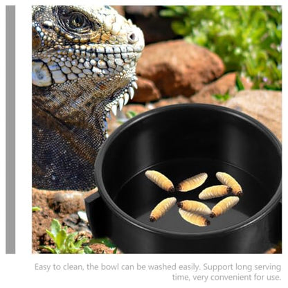 4pcs Ceramic Reptile Feeding Bowls Multi-Function Worm and Water Dish for Bearded Dragon Gecko Terrarium Pet Supplies