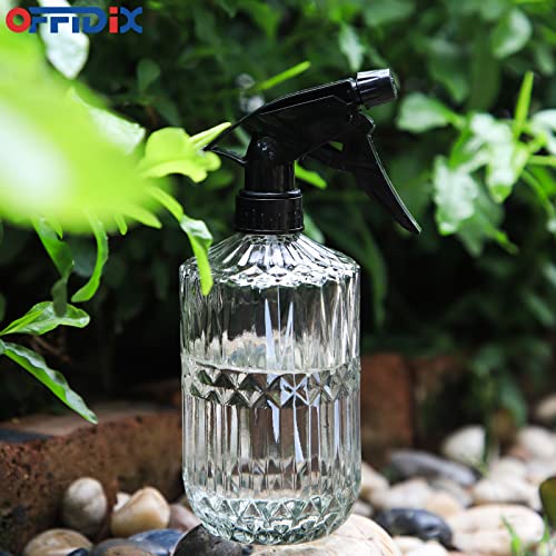 Glass Spray Bottle, Plant Misters Clear 13.5 oz Adjustable Nozzle | Fine Mist for Plants and Jet Stream Cleaning, BPA-free Glass, Plastic Rust-proof nozzle, Garden Plants Small Watering Can - color: G-Transparent