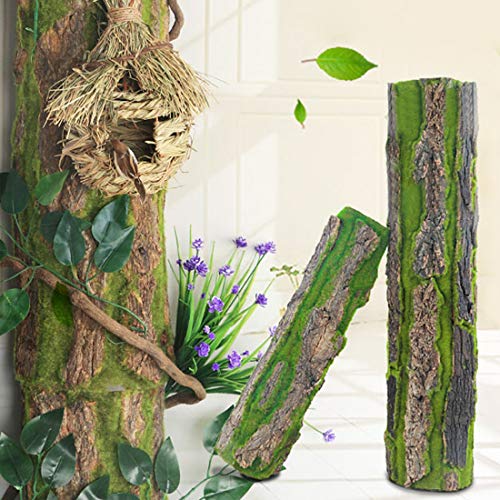 PINVNBY Cork Terrarium Background,Reptile Bark Backdrop Wall Decor and Artificial Moss for Gecko,Lizard,Tortoise,Chameleon (2 Pack) - size: 【2 PCS】
