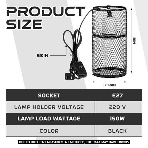 4 Pcs 4 Inch Reptile Heat Lamp Guard Anti Scald,White, Black | Heating Lamp Holder, Mesh Cage, with 150w Ceramic Heat Emitter, Basking Anti Scald, Reptile Lizard Protection, Without Bulb - color: White