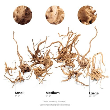 Ultum Nature Systems Driftwood - Spider Drift Wood for Fish Tank, Planted Tank, Terriarium, Paludarium - Versatile Natural Driftwood Decor, Events Wood Centerpiece - Spider Wood, L 15-20", 3 Pack - size: 15-20" 3-Pack
