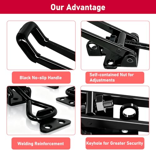 2 Pack Heavy Duty Toggle Clamp Latch 4003 Style - 1320Lbs Capacity Adjustable Quick Release Hasp Clamps - size: 4003-2pcs