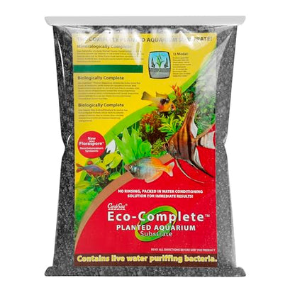 CaribSea Eco-Complete Planted Aquarium Substrate - 20 lbs - Black Nutrient-Rich Gravel for Freshwater Planted Tanks - Promotes Healthy Plant Growth & Water Stability - color: Black, size: 20 POUNDS