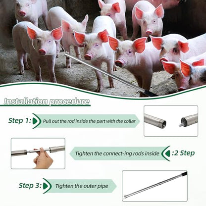 Dog Catcher Pole Holder Animal Control Tool Heavy Duty Stainless Steel Catch Pole for Trapping for Dog Pig Swine Animal Livestock, Rod Length 30 inches