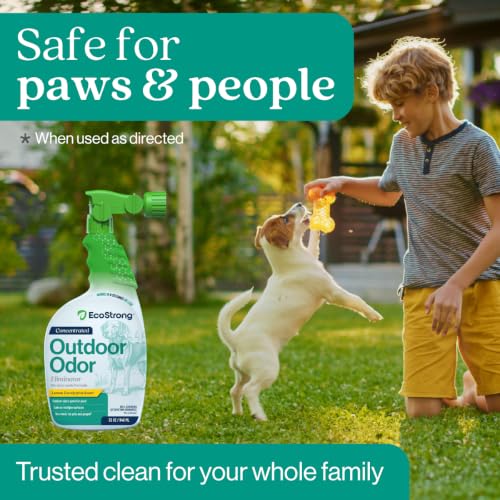 Outdoor Odor Eliminator | Outside Dog Urine Enzyme Cleaner – Powerful Pet, Cat, Animal Scent Deodorizer | Professional Strength for Yard, Turf, Kennels, Patios, Decks (32oz) - style: 32oz