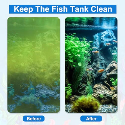 Fish Tank Cleaner, Aquarium Cleaning Tools Set of 3 Pieces, Include Algae Scraper for Glass Aquariums Fish Net for Fish Tank Aquarium Brush Suitable for Saltwater and Freshwater Aquarium