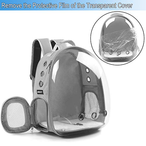 Cat Backpack Carrier, Pet Backpack, Breathable Cat Dog Space Capsule Backpack, Airline-Approved for Small Cats Dogs Birds Bunny Travel Hiking - color: BUBBLE-GY