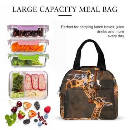 Gentle Giraffe Lunch Bag for Women Men | Insulated Lunch Box Leakproof Food Meal Containers Reusable Foldable 6L Capacity Lunch Tote Bags for Work Picnic Travel - color: style-12