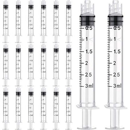 TecUnite 20 Pack Syringe, Plastic Curved Syringes for Epoxy Resin, Craft, Feeding Pets Animals, Oil or Glue Applicator